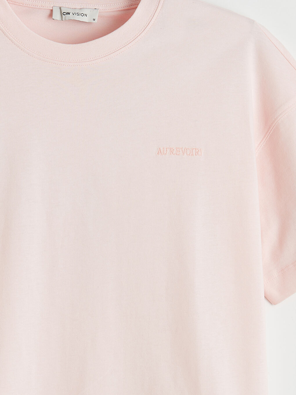 Embroidered Crew Neck Women's Loose Fit T-Shirt-5