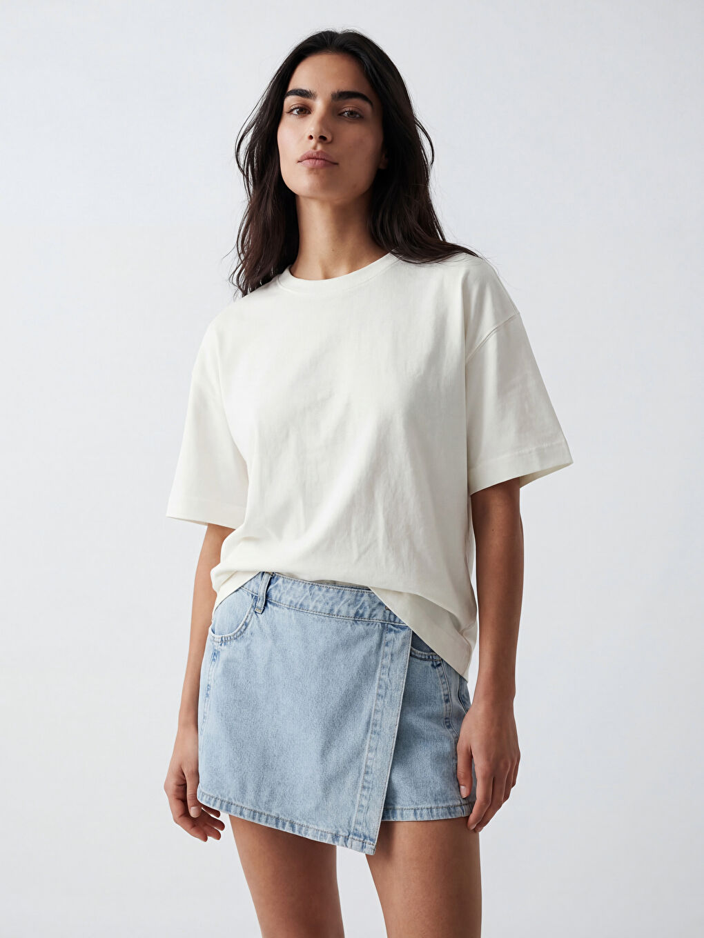 Crew Neck Embroidered Oversize Women's T-Shirt