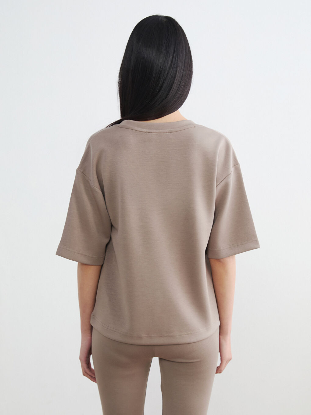 V Neck Embroidered Soft Touch Women's T-Shirt-3