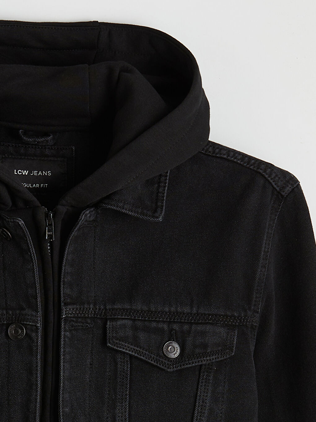 Siyah Regular Fit Erkek Jean Ceket-6