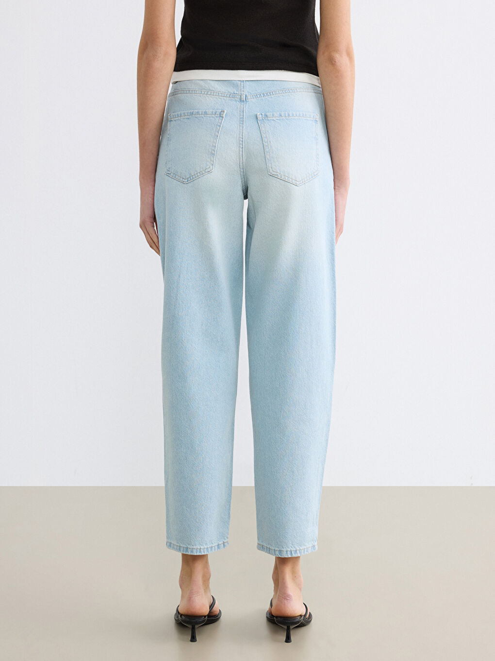 İndigo Boyfriend Yırtık Detaylı Kadın Jean Pantolon-3