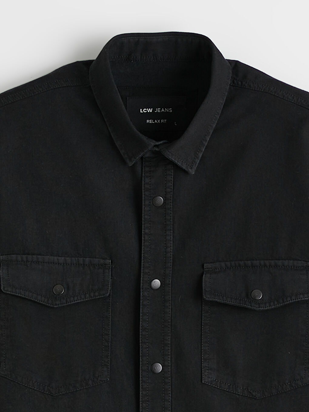 Siyah Regular Fit Erkek Jean Gömlek-5