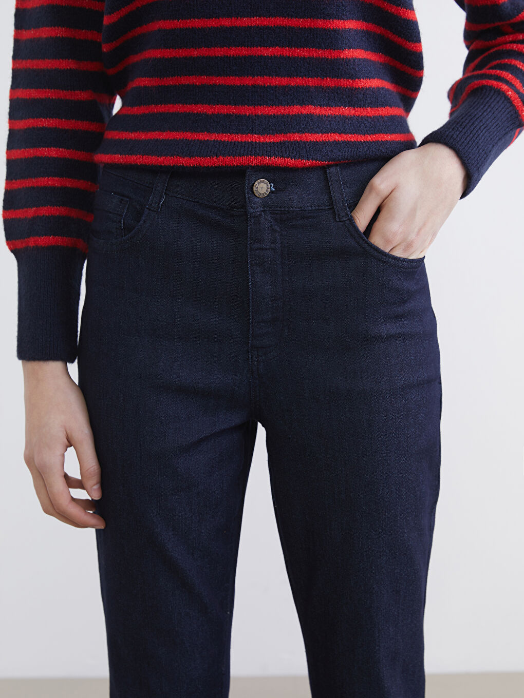 İndigo Flare Kadın Jean Pantolon-2