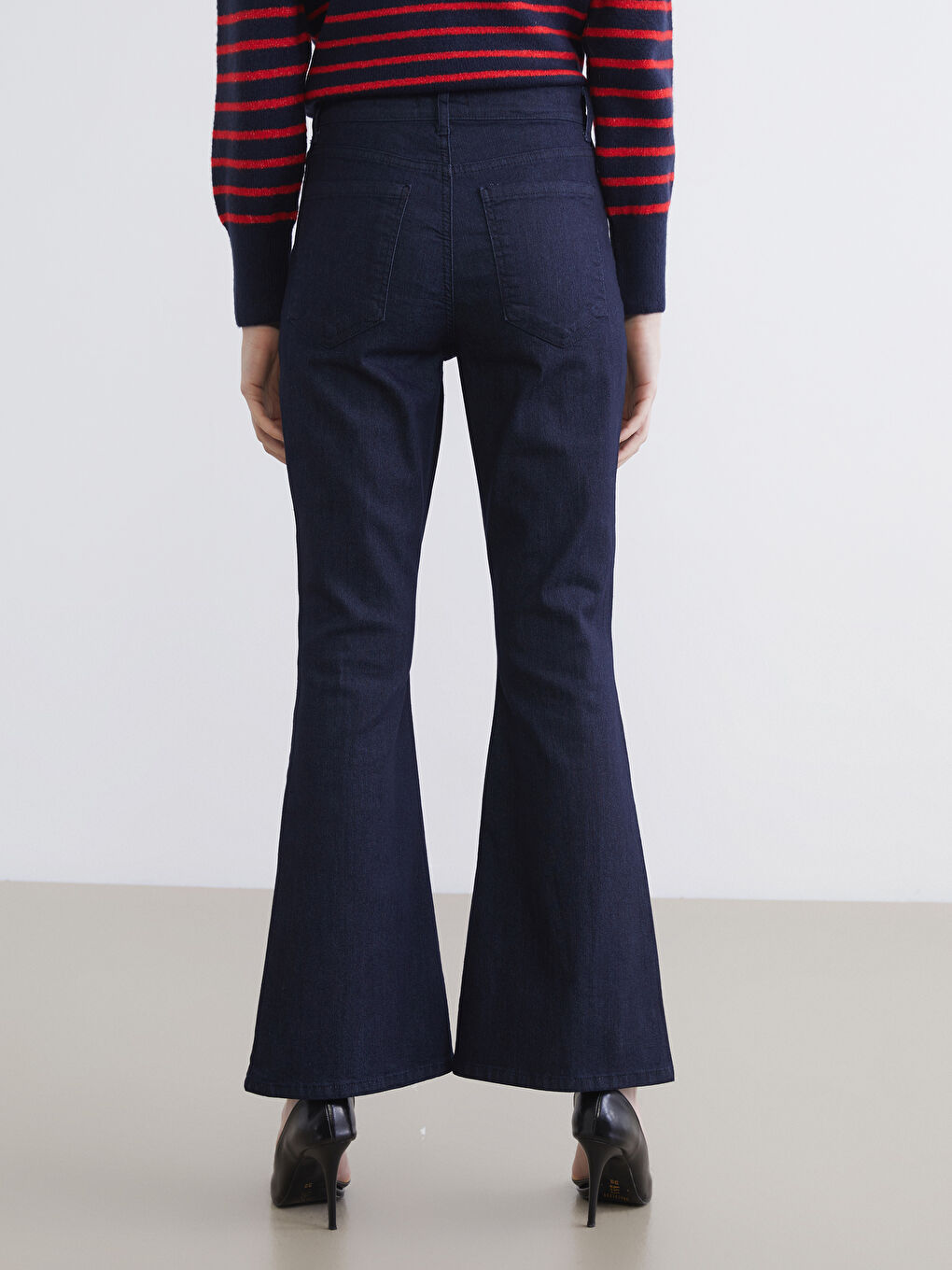 İndigo Flare Kadın Jean Pantolon-3
