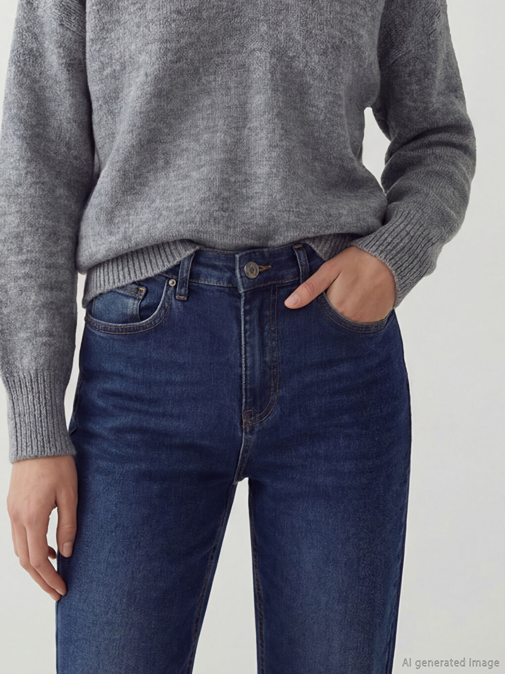 İndigo Slim Fit Kadın Jean Pantolon-2