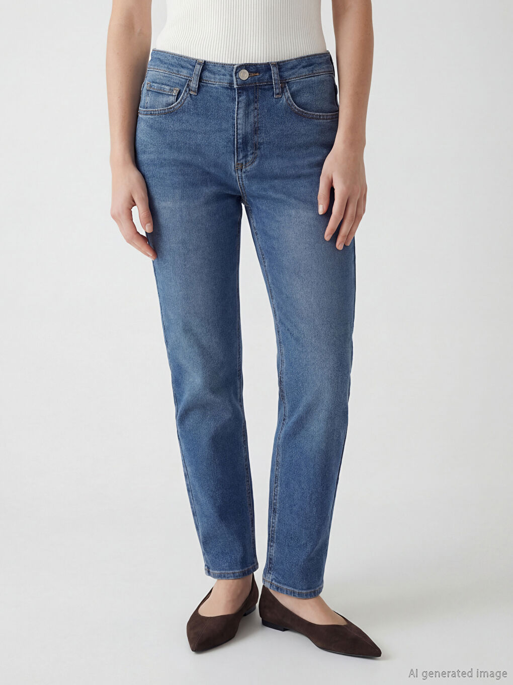 İndigo Slim Fit Kadın Jean Pantolon-1