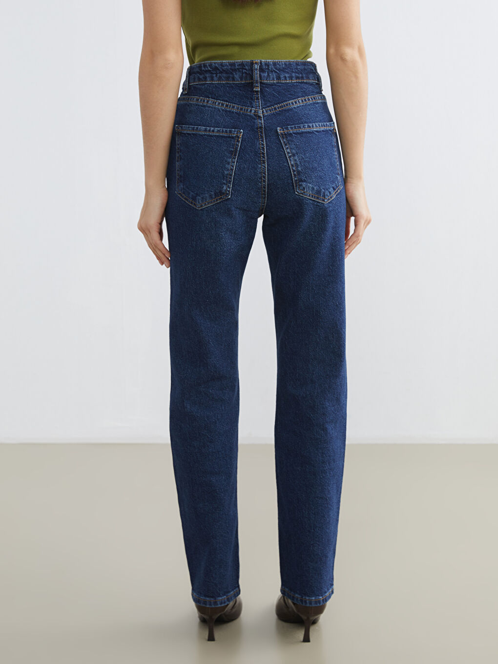 İndigo Mom Fit Kadın Jean Pantolon-3