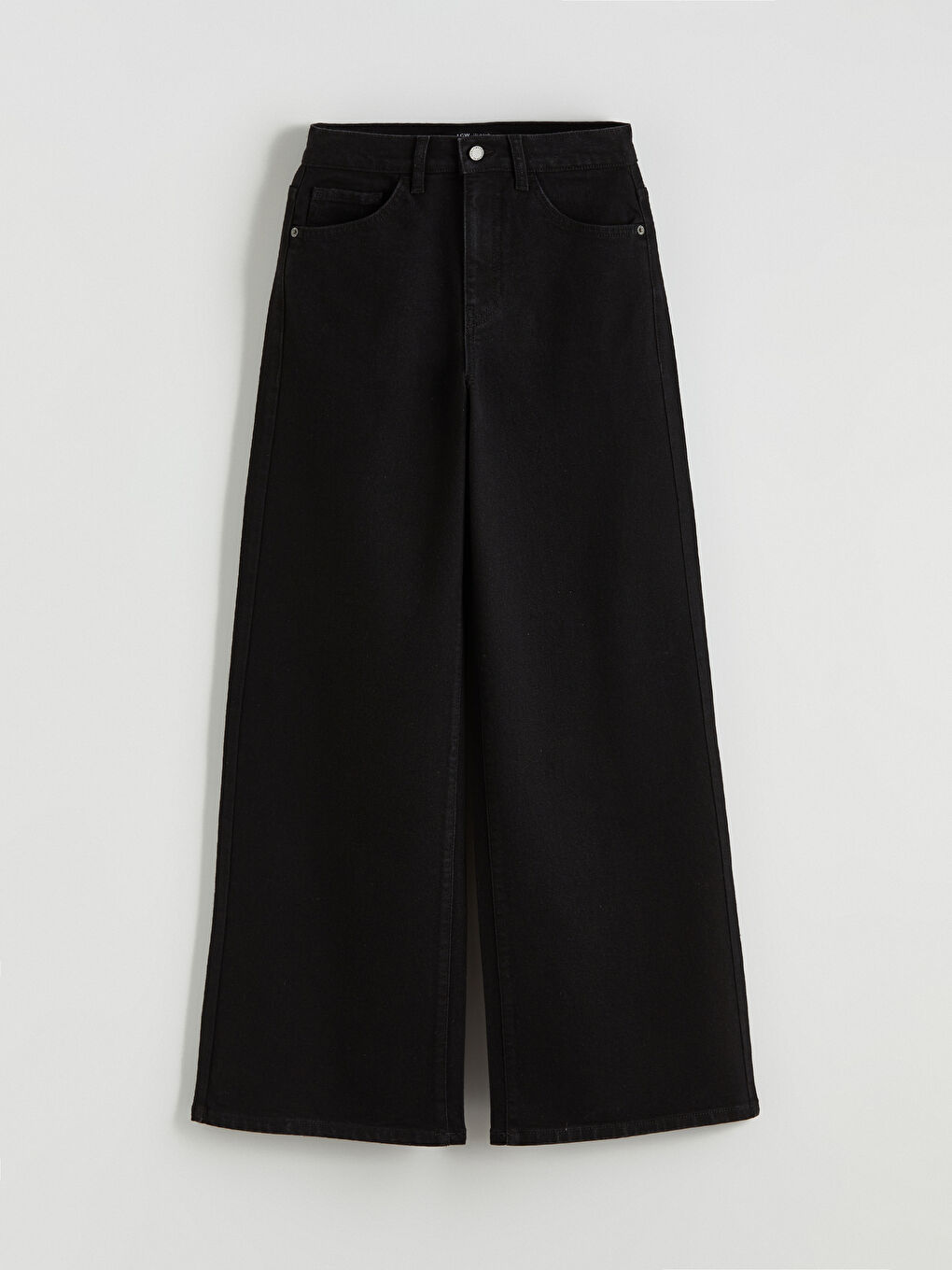 Siyah Wideleg Kadın Jean Pantolon-4