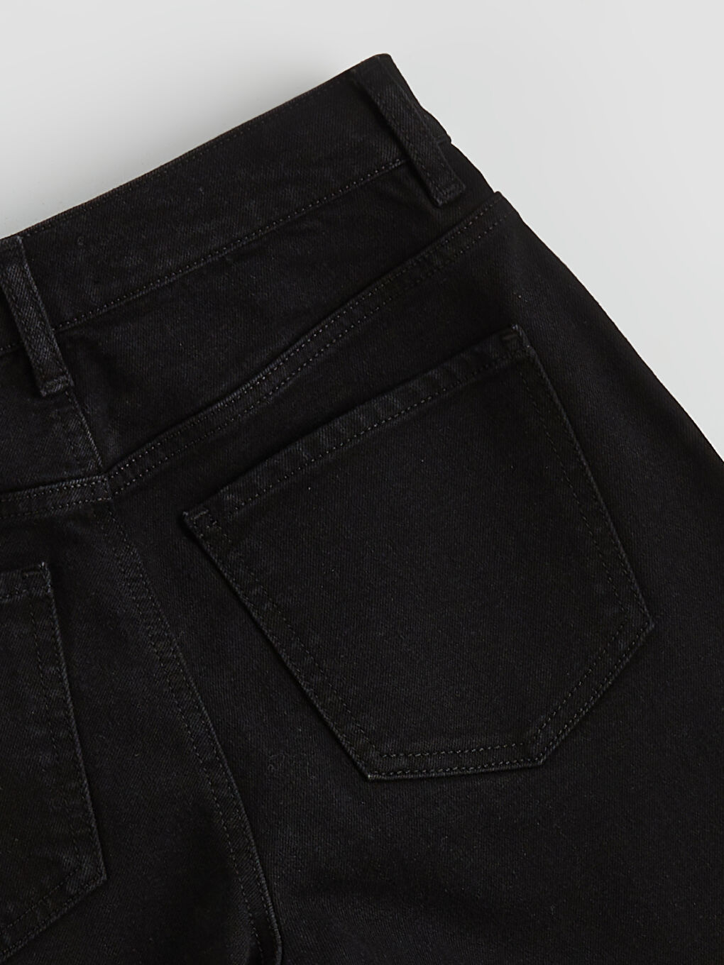 Siyah Wideleg Kadın Jean Pantolon-5