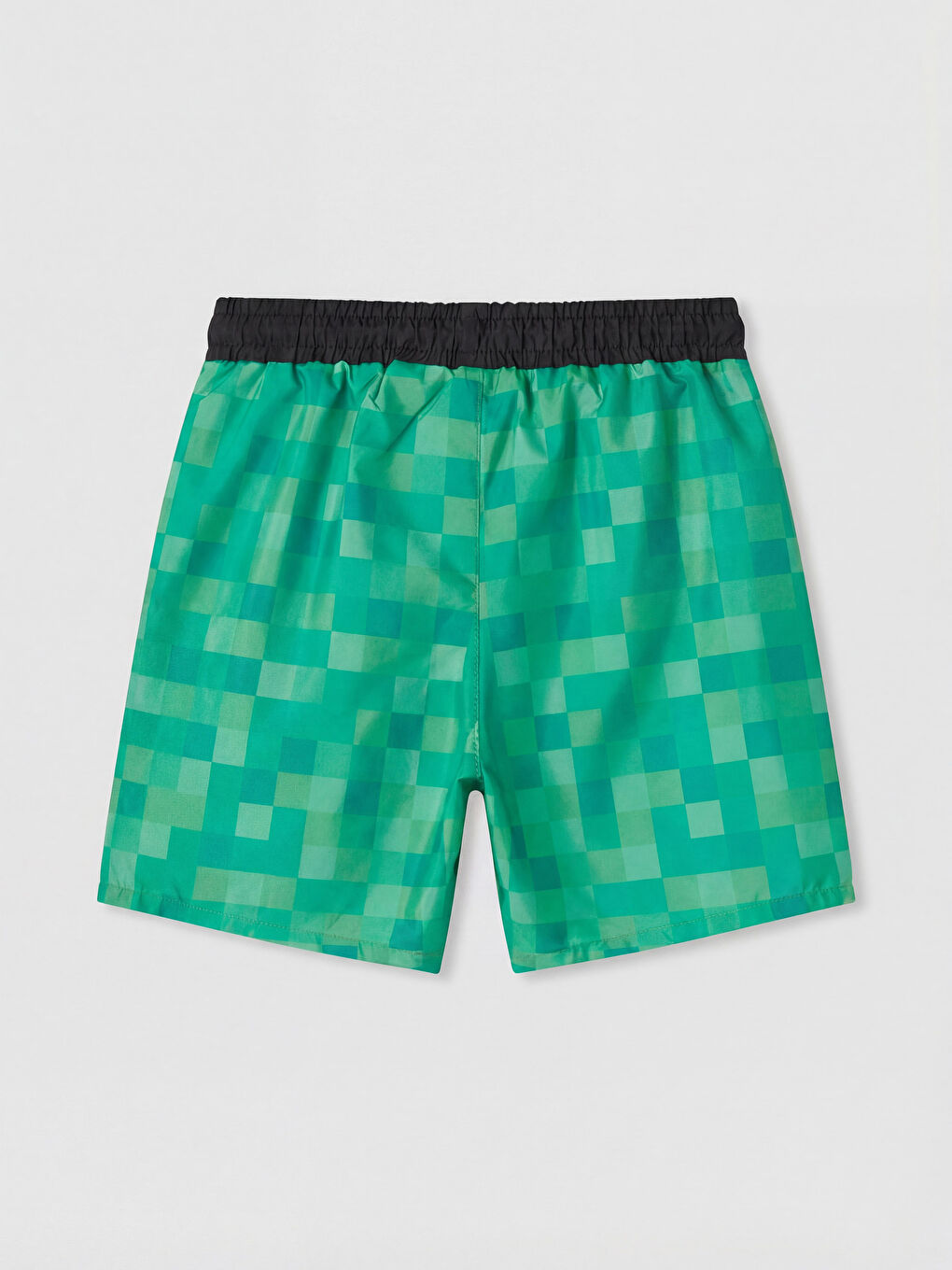 Yeşil Minecraft Baskılı Erkek Çocuk Deniz Şortu-1