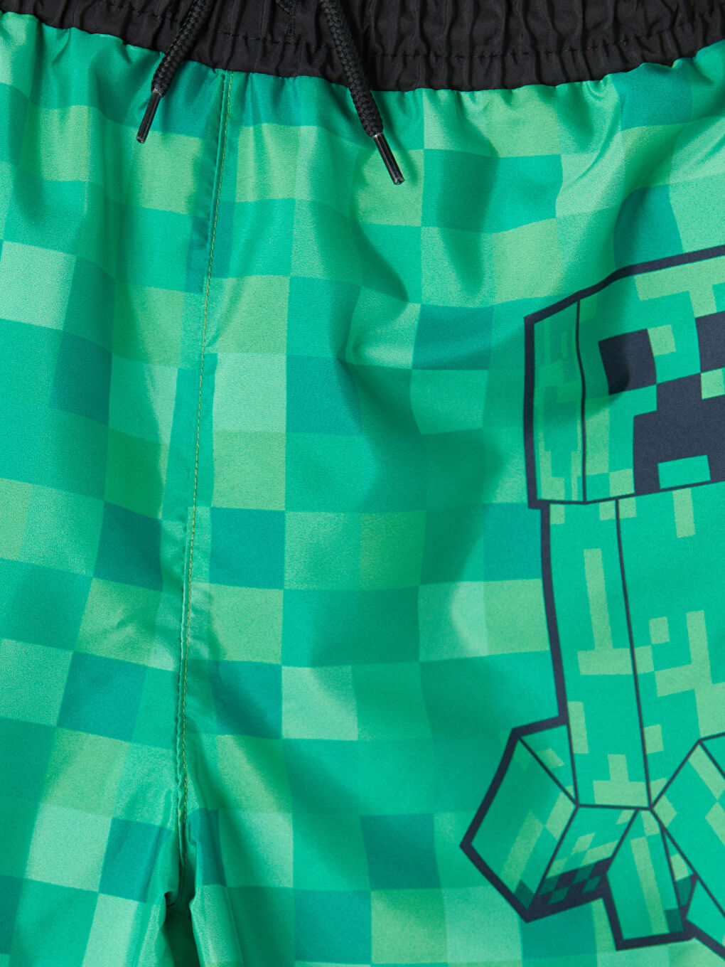 Yeşil Minecraft Baskılı Erkek Çocuk Deniz Şortu-2