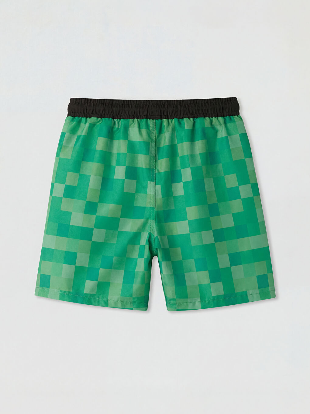 Yeşil Minecraft Baskılı Erkek Çocuk Deniz Şortu-1