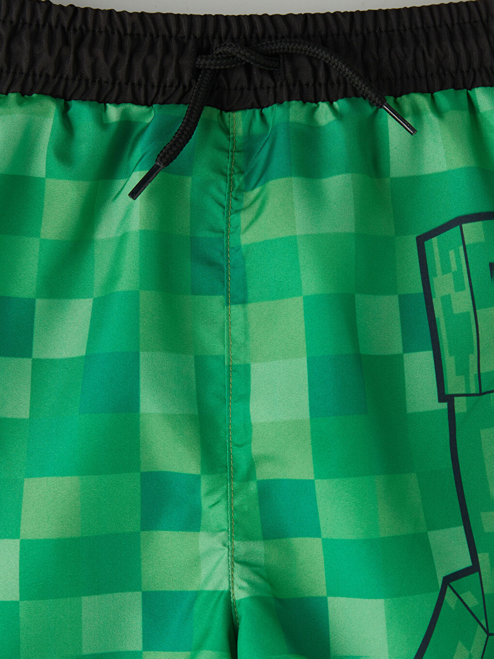 Yeşil Minecraft Baskılı Erkek Çocuk Deniz Şortu-2