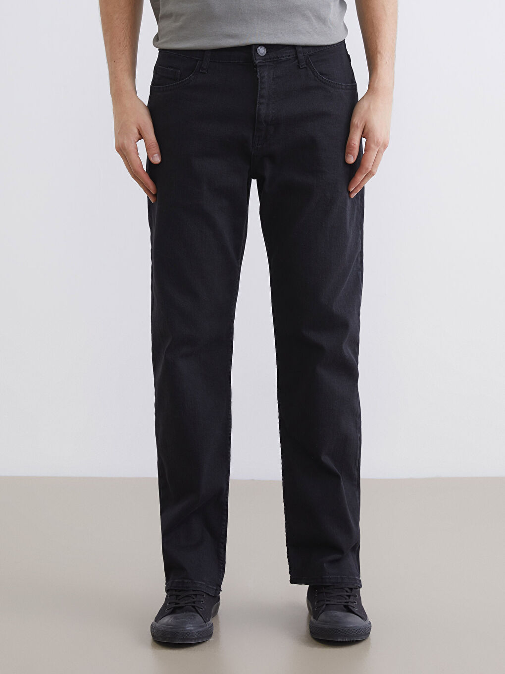 Siyah 790 Rahat Kalıp Erkek Jean Pantolon-2