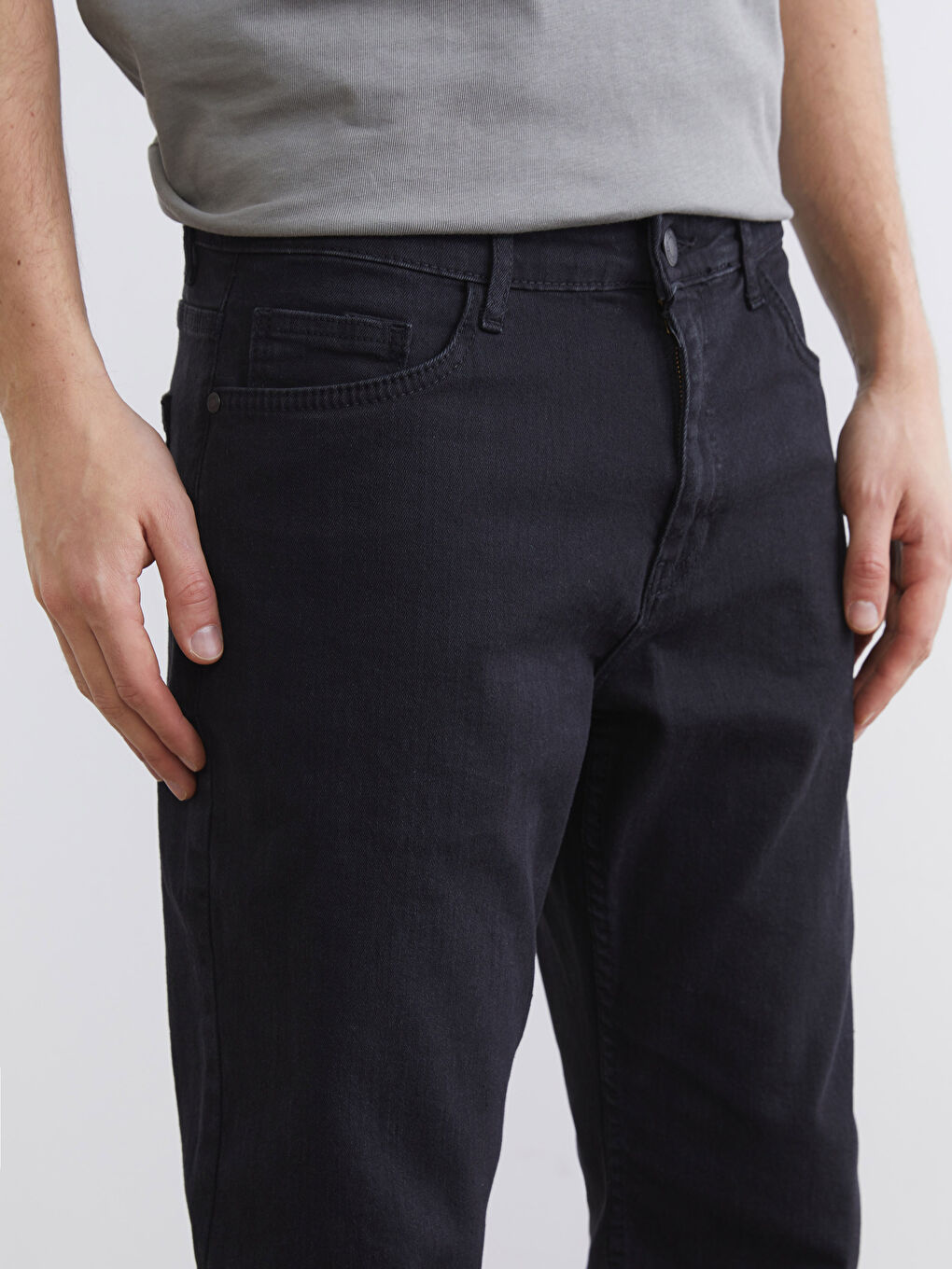 Siyah 790 Rahat Kalıp Erkek Jean Pantolon-3