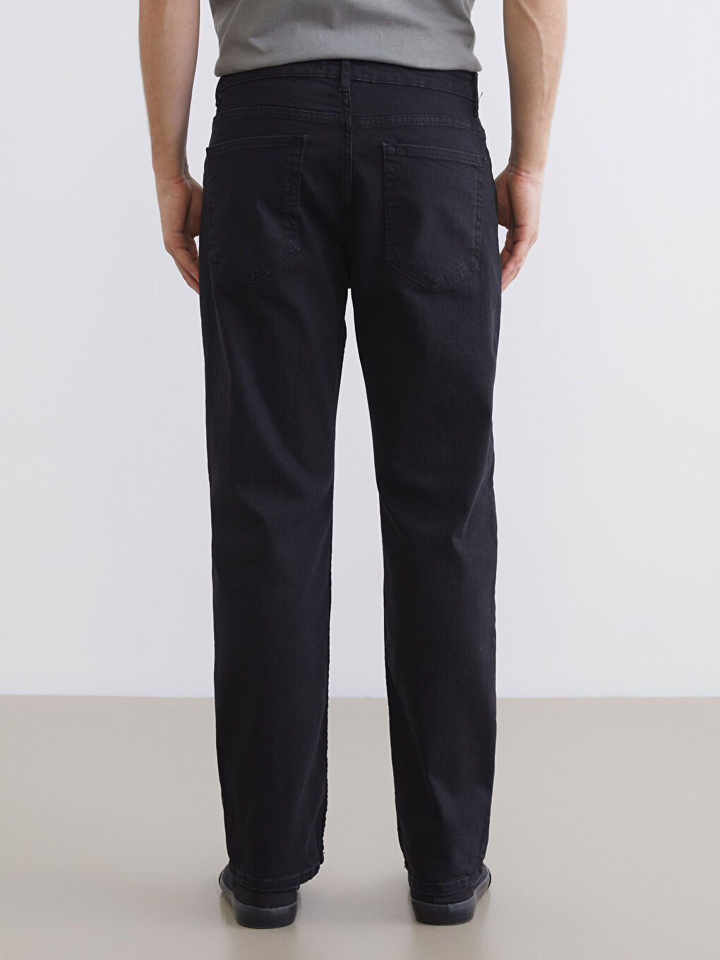 Siyah 790 Rahat Kalıp Erkek Jean Pantolon-4