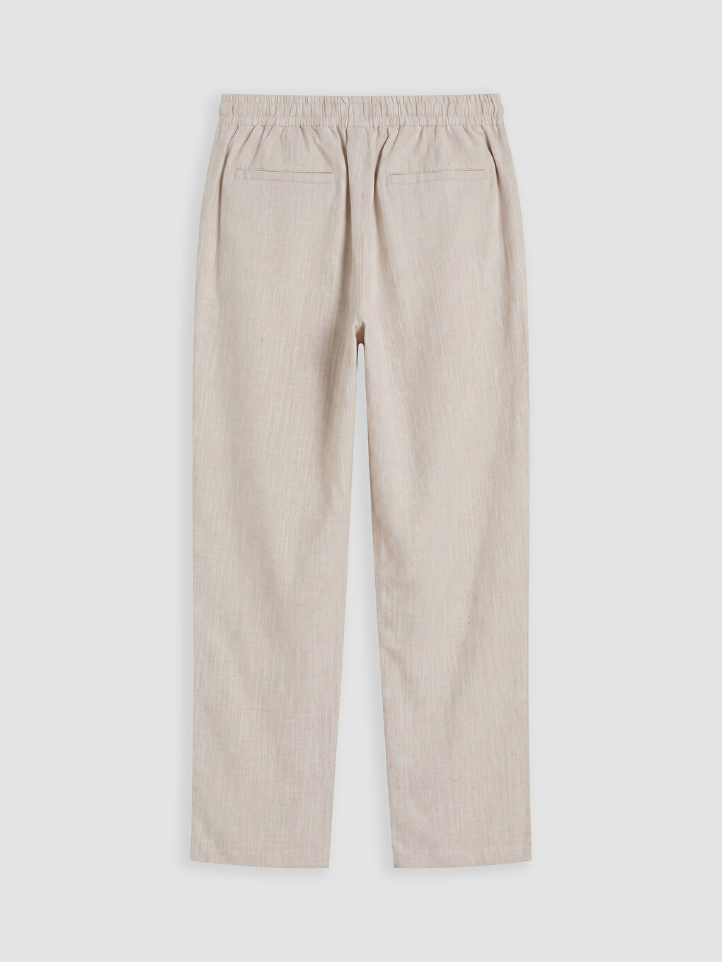 Bej Regular Fit Keten Karışımlı Erkek Pantolon-9