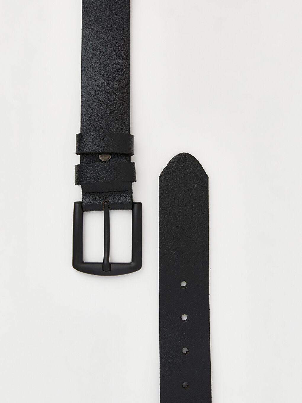 Siyah Deri Görünümlü Erkek Kemer-2