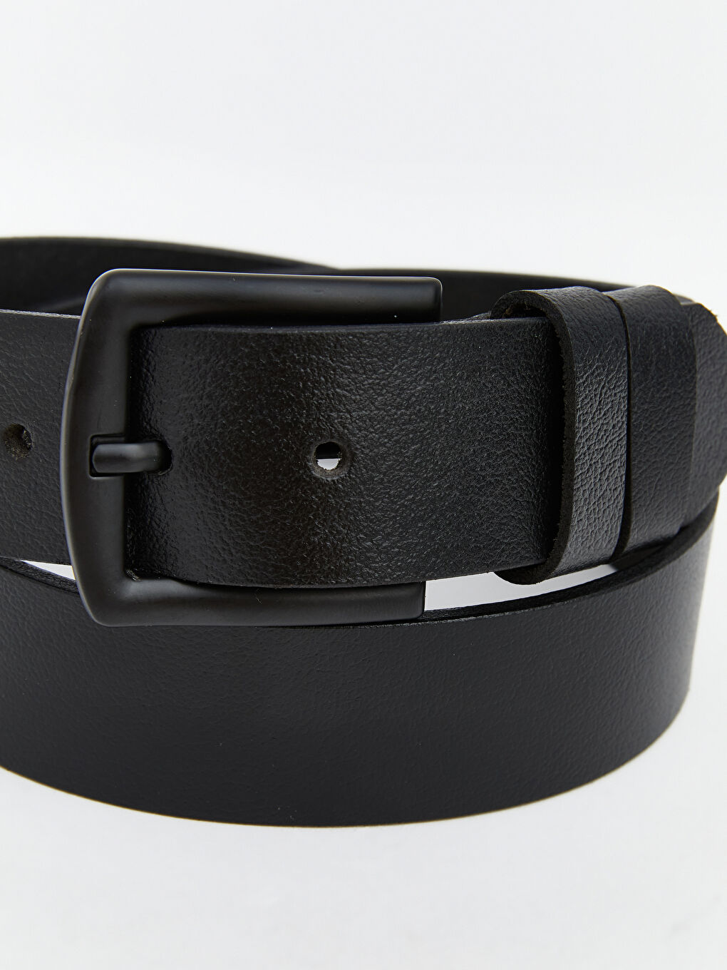 Siyah Deri Görünümlü Erkek Kemer-3