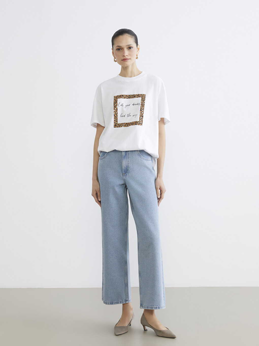 Crew Neck Printed Women's T-Shirt-1