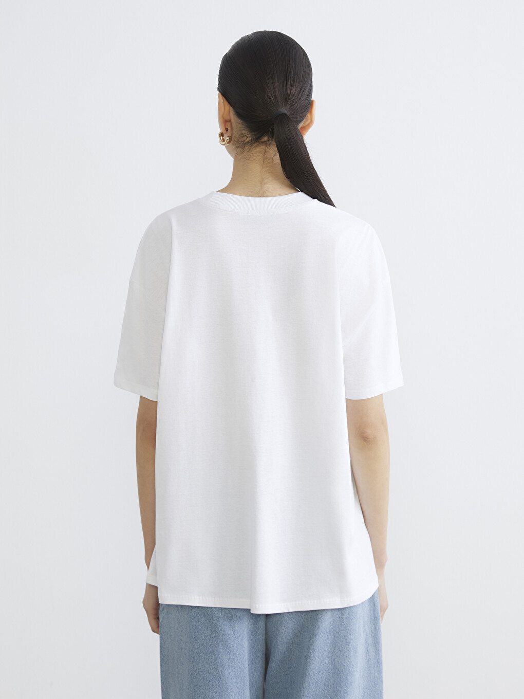 Crew Neck Printed Women's T-Shirt-3