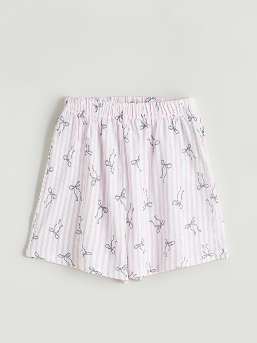 Mavi Fiyonk Baskılı Kız Çocuk Şortlu Pijama Takımı-4