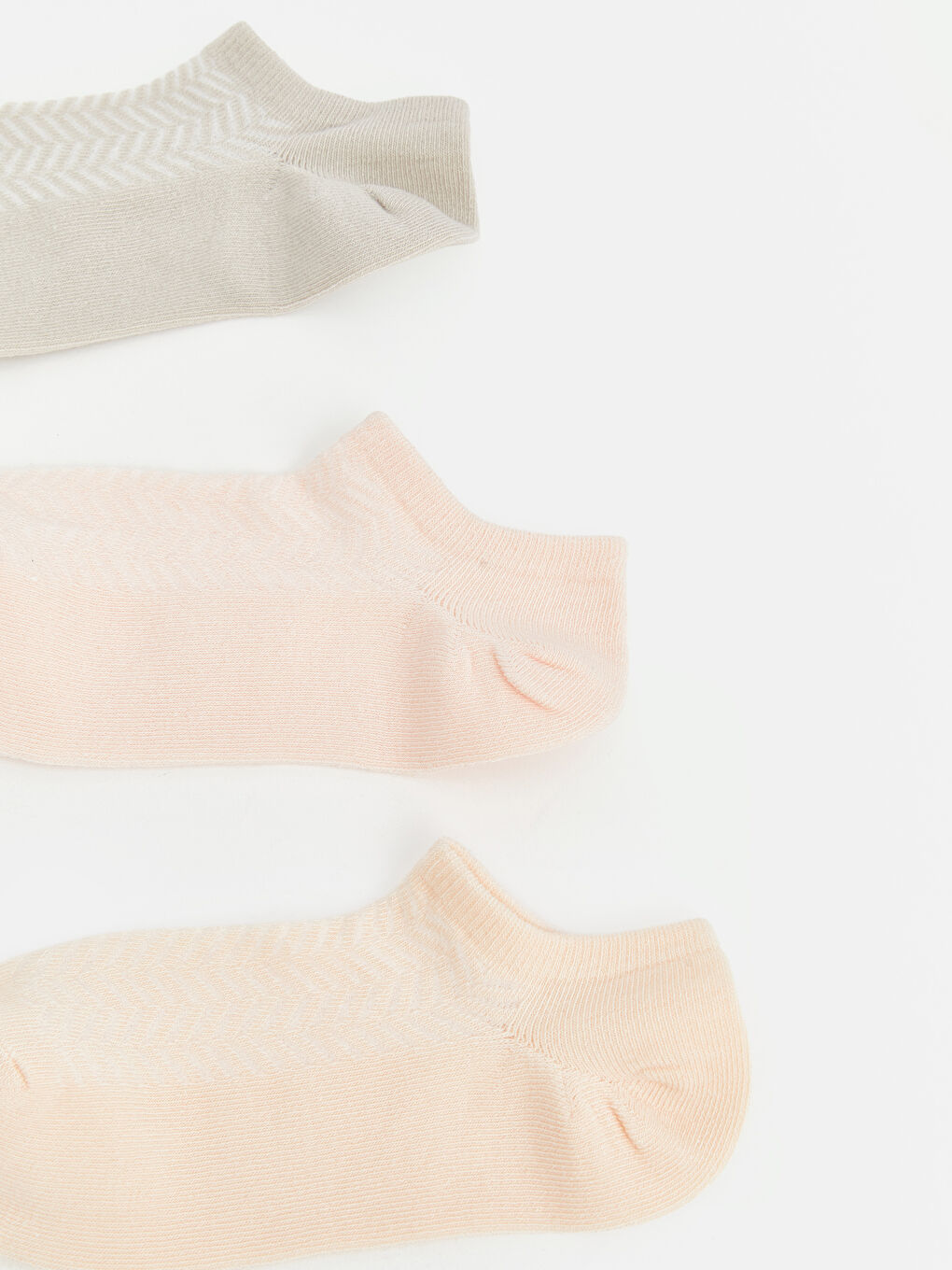 Gri Desenli Kadın Sneaker Çorap 5'li-1