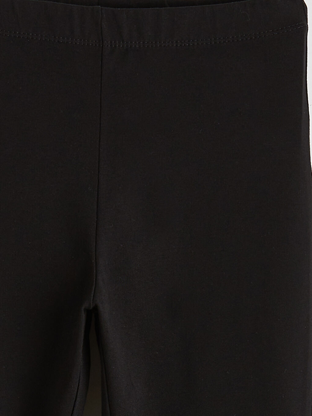 Siyah Beli Lastikli Kız Çocuk İspanyol Paça Tayt-2