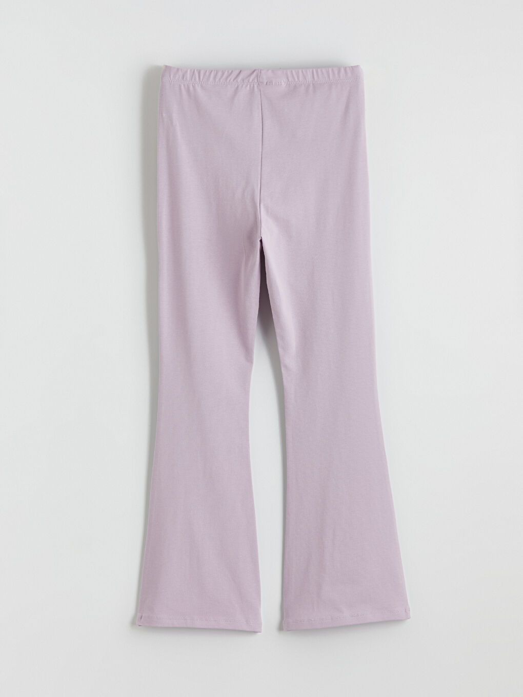 Lila Beli Lastikli Kız Çocuk İspanyol Paça Tayt-2