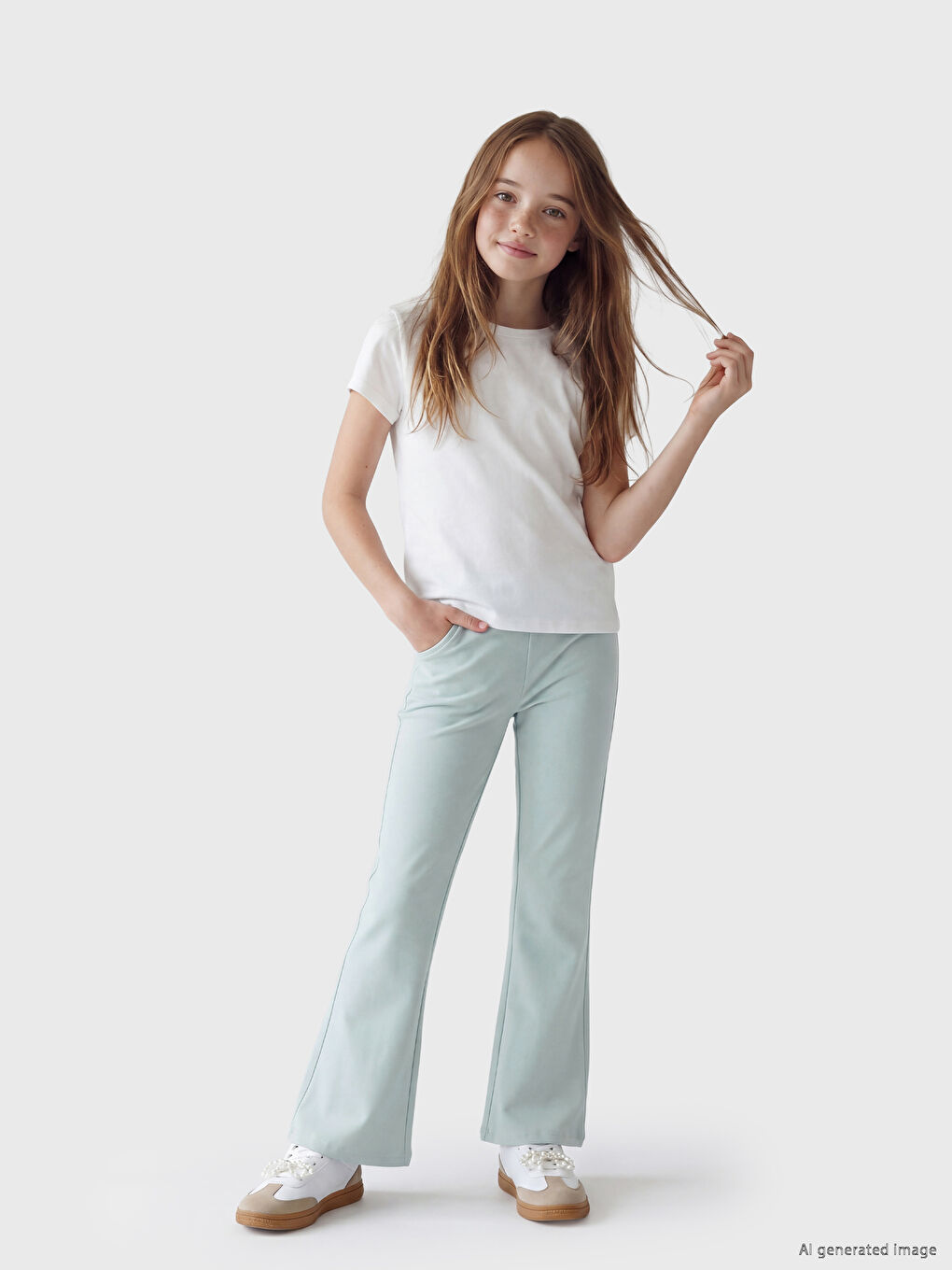 Girls' Elastic Waist Flare Leggings