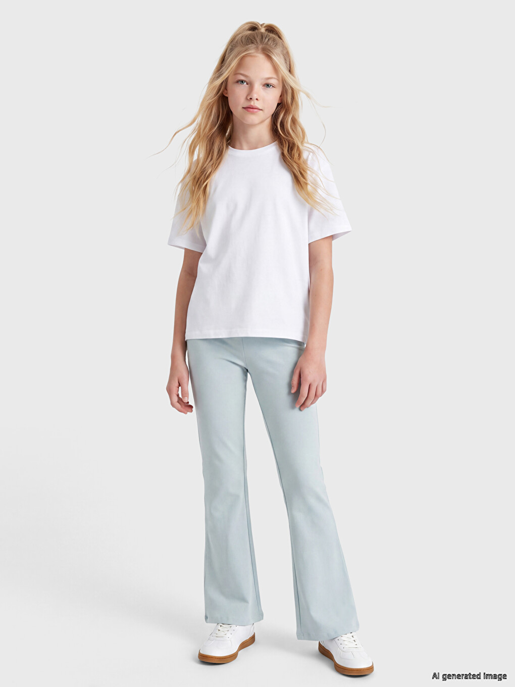 Girls' Elastic Waist Flare Leggings-1