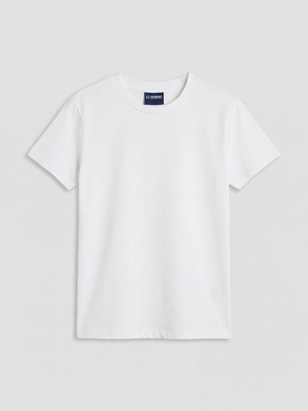 Beyaz Bisiklet Yaka Kız Çocuk 2'li Tişört-1