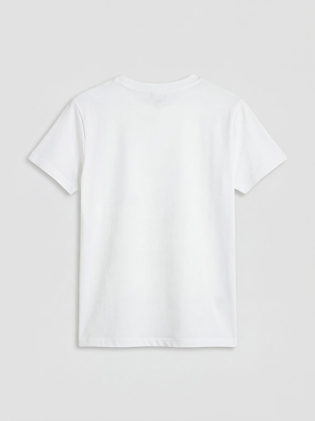 Beyaz Bisiklet Yaka Kız Çocuk 2'li Tişört-2