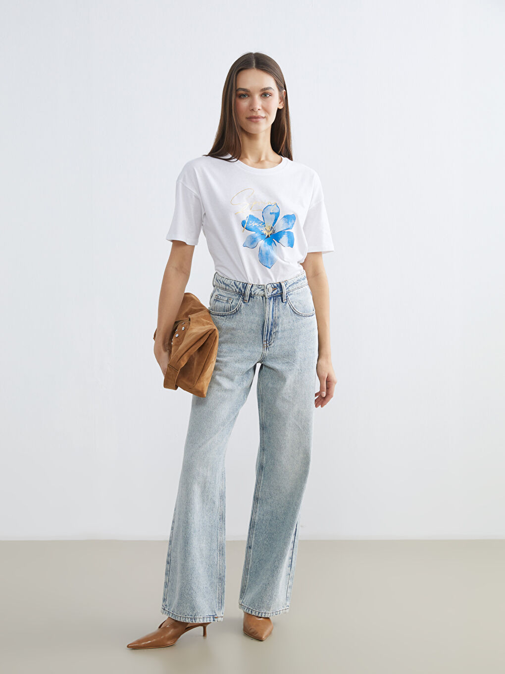 Crew Neck Printed Women's T-Shirt-1