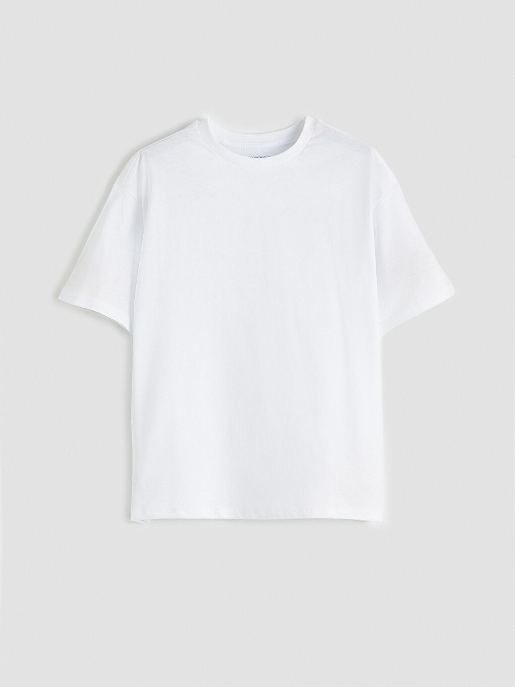 Beyaz Bisiklet Yaka Basic Kız Çocuk Tişört