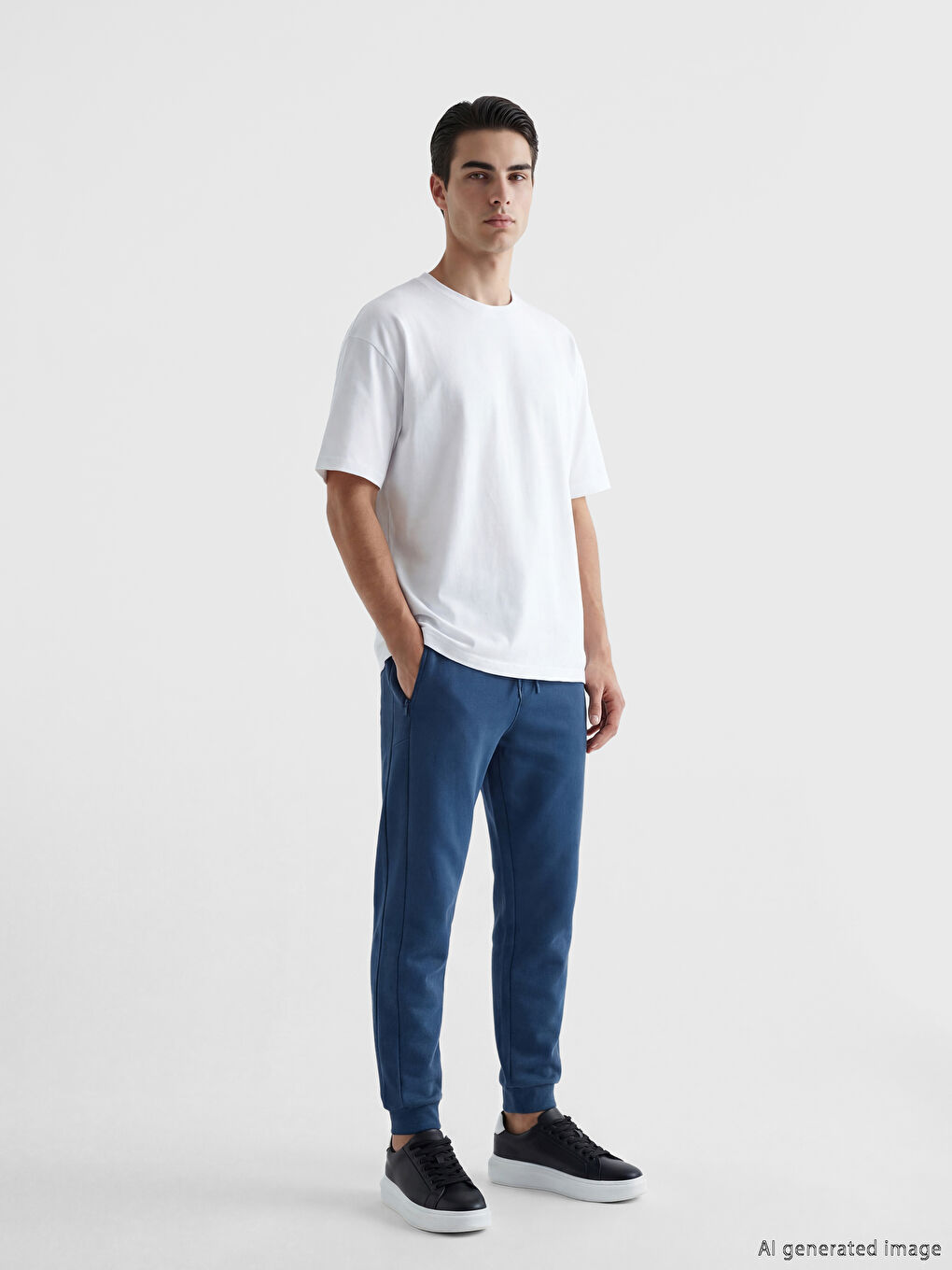 İndigo Rahat Kalıp Erkek Jogger Eşofman Altı