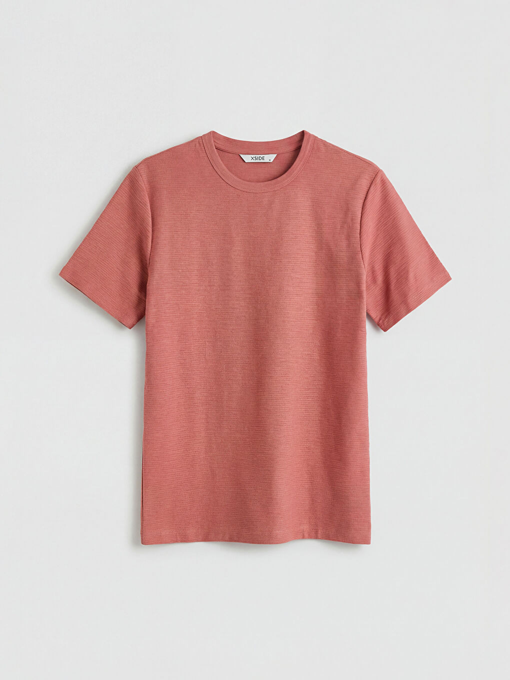 Pembe Bisiklet Yaka Erkek Tişört-4