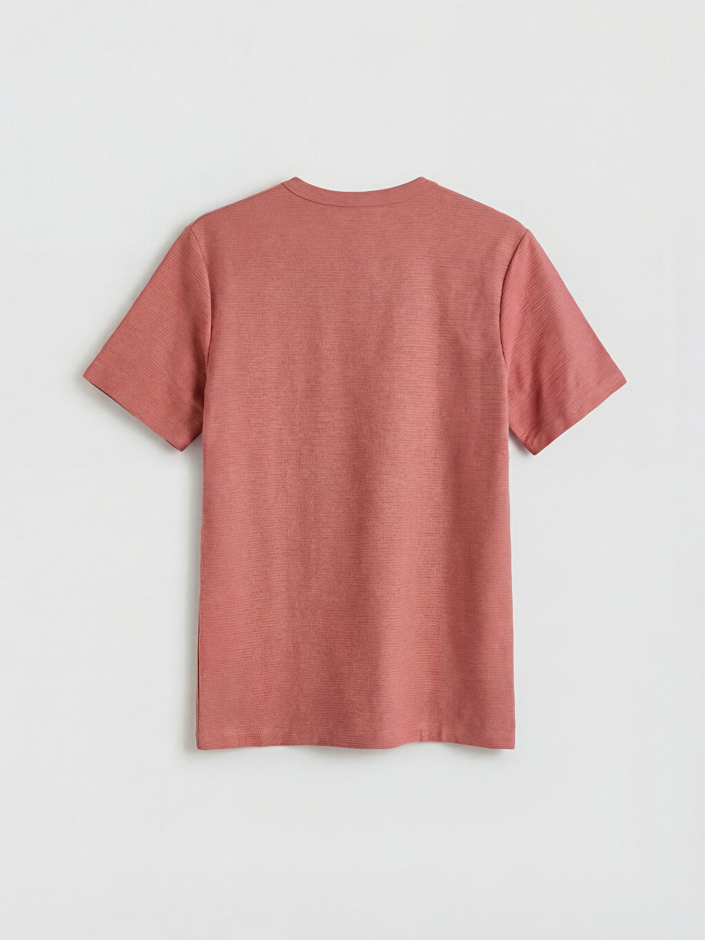 Pembe Bisiklet Yaka Erkek Tişört-5