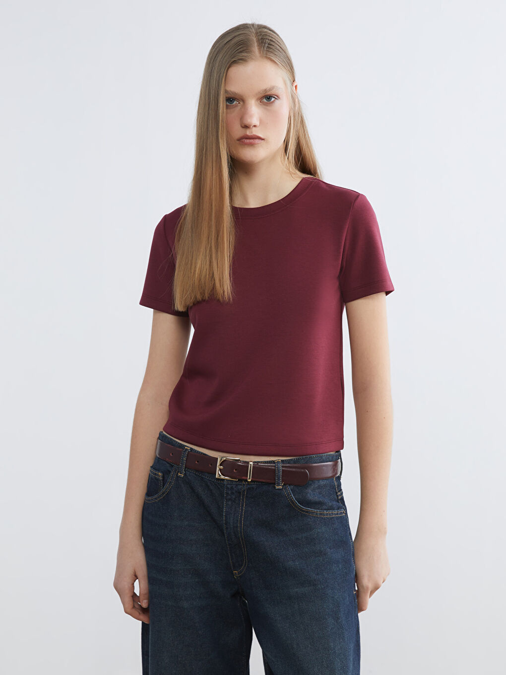 T-shirt ROUGE BORDEAUX Femme