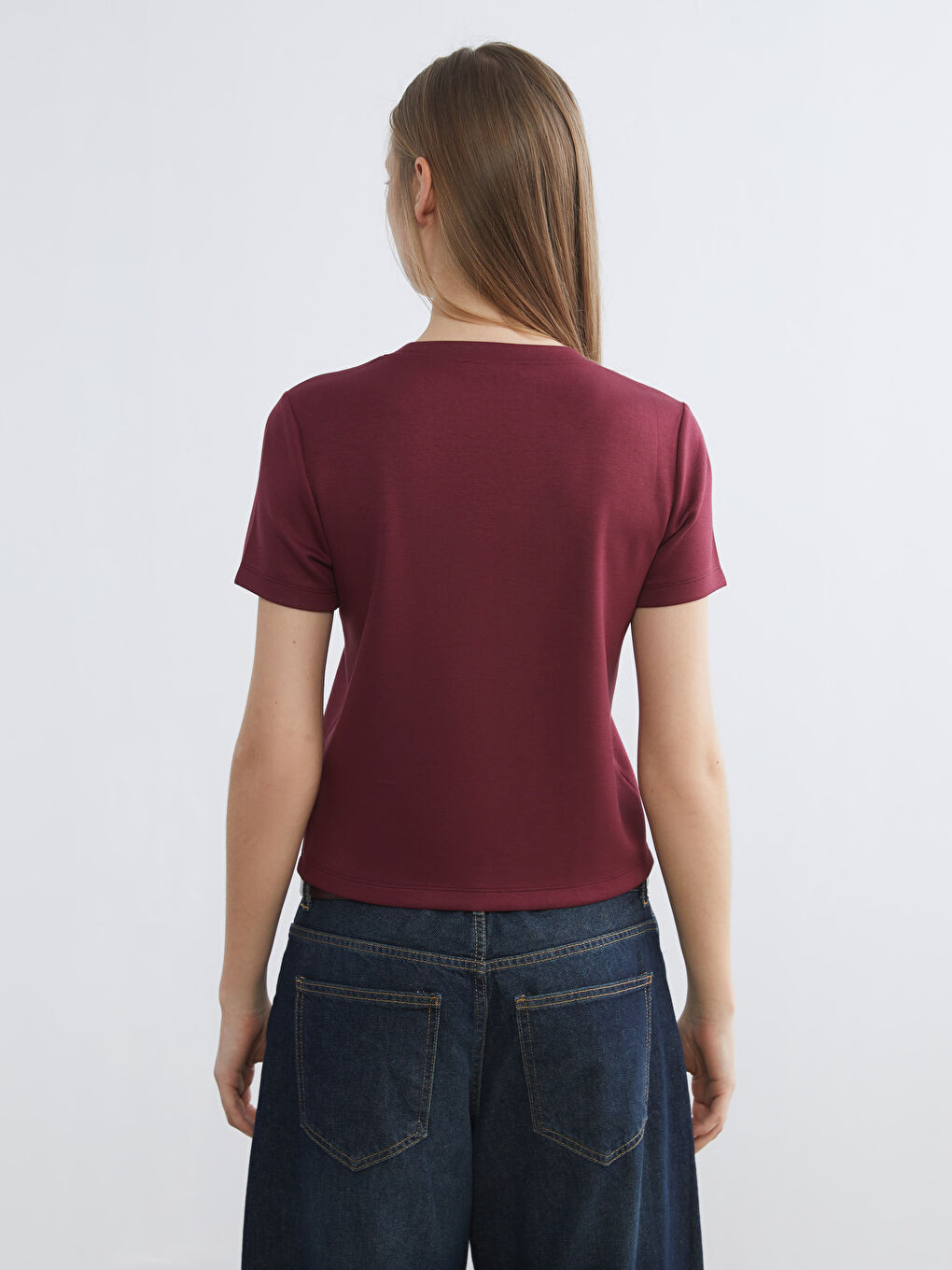 T-shirt ROUGE BORDEAUX Femme-3