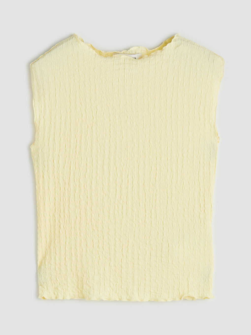 Sarı Bisiklet Yaka Dokulu Bluz-4