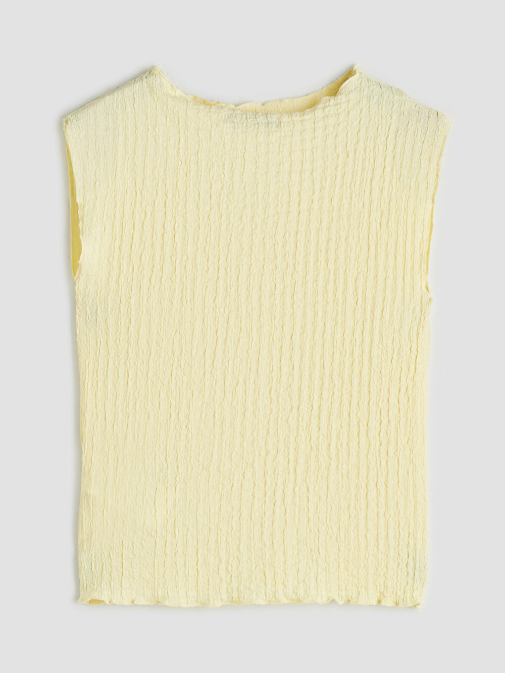 Sarı Bisiklet Yaka Dokulu Bluz-5