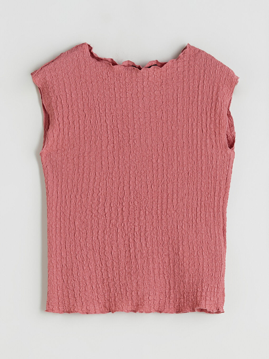 Pembe Bisiklet Yaka Dokulu Bluz-4