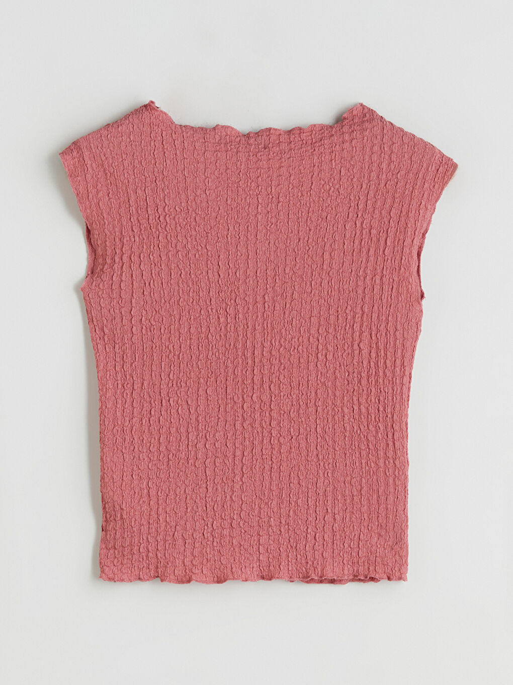 Pembe Bisiklet Yaka Dokulu Bluz-5