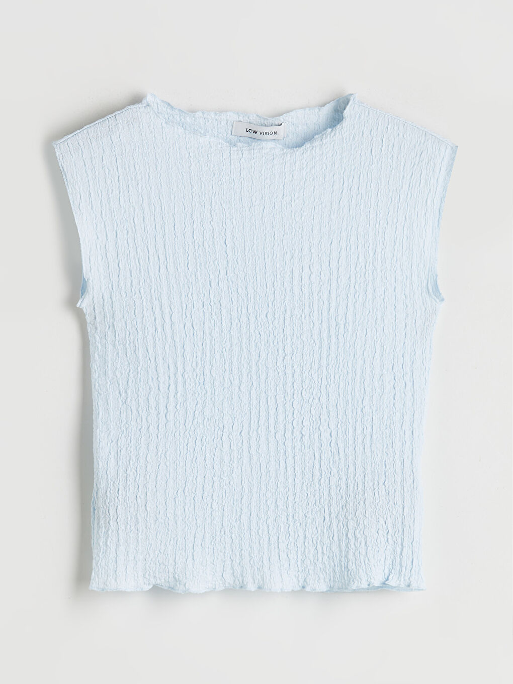 Mavi Bisiklet Yaka Dokulu Bluz-4