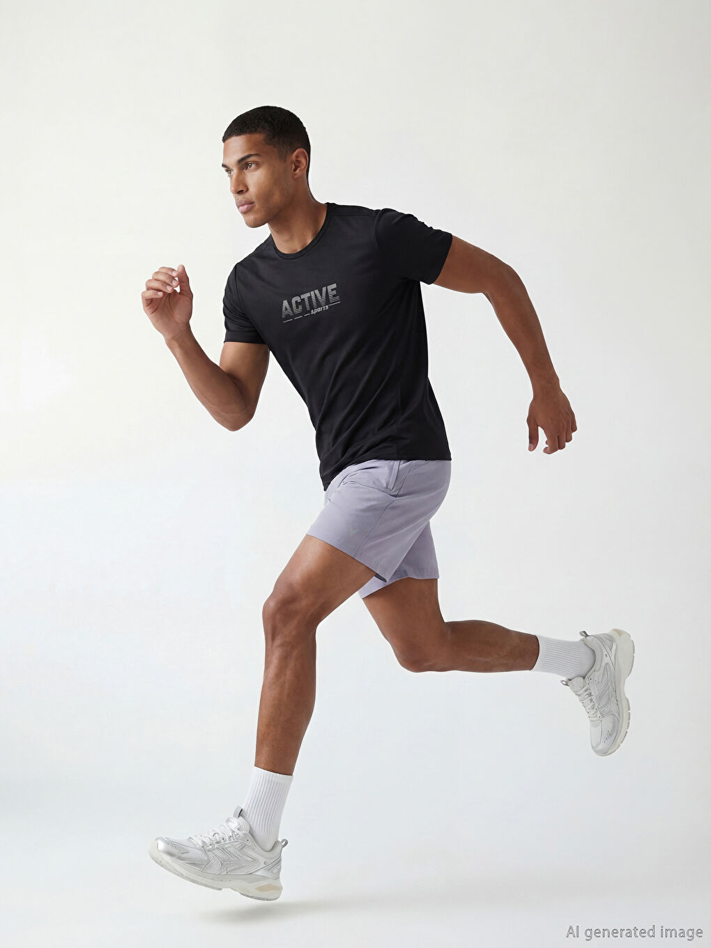 Lila Standart Kalıp Erkek Spor Şort