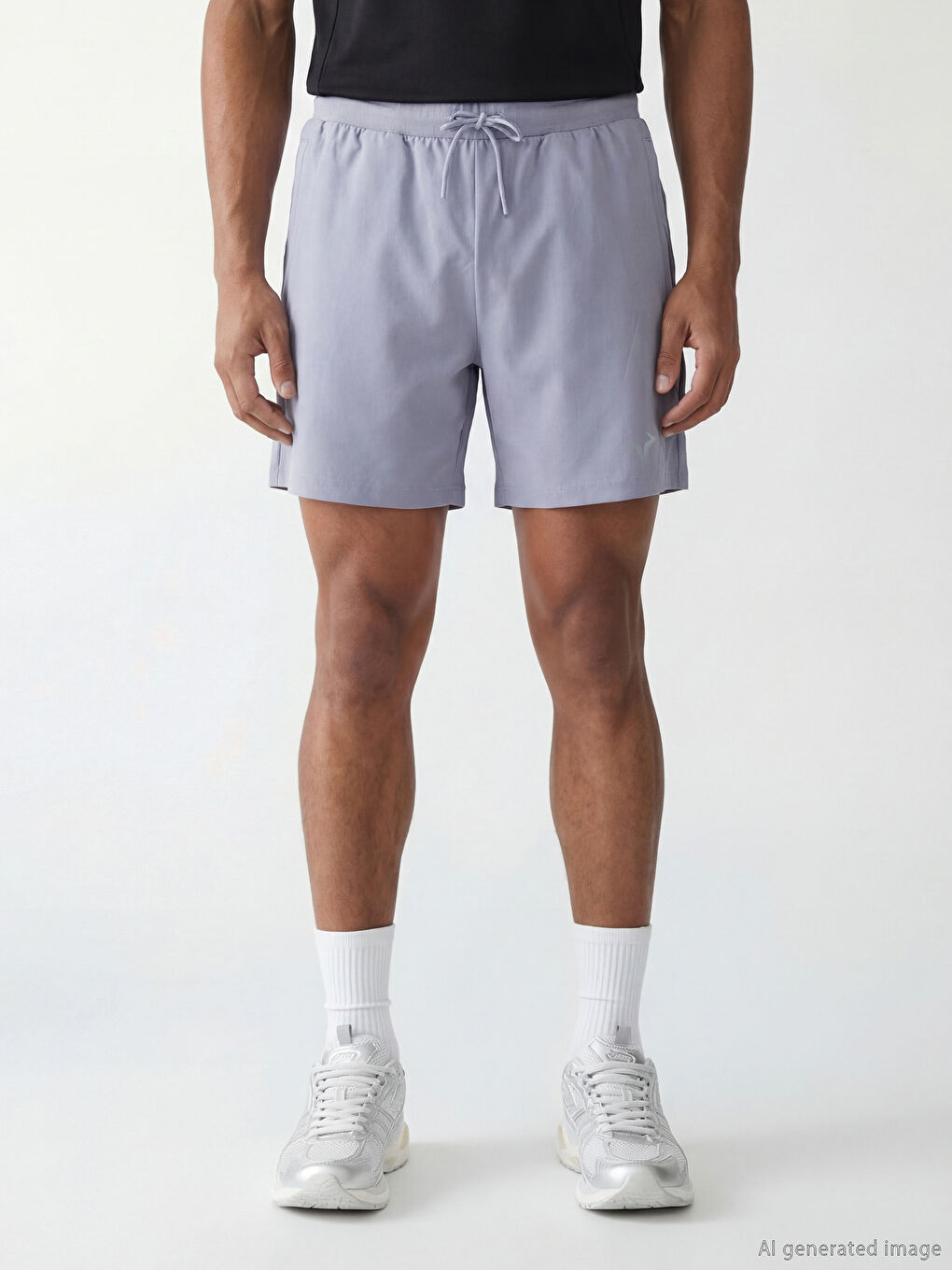 Lila Standart Kalıp Erkek Spor Şort-1