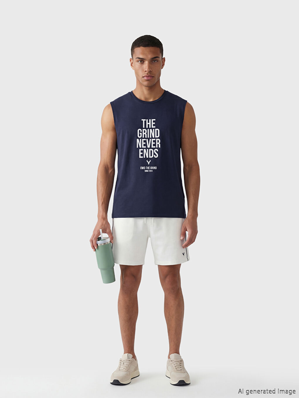 Man NAVY Athletic Tank Top-1