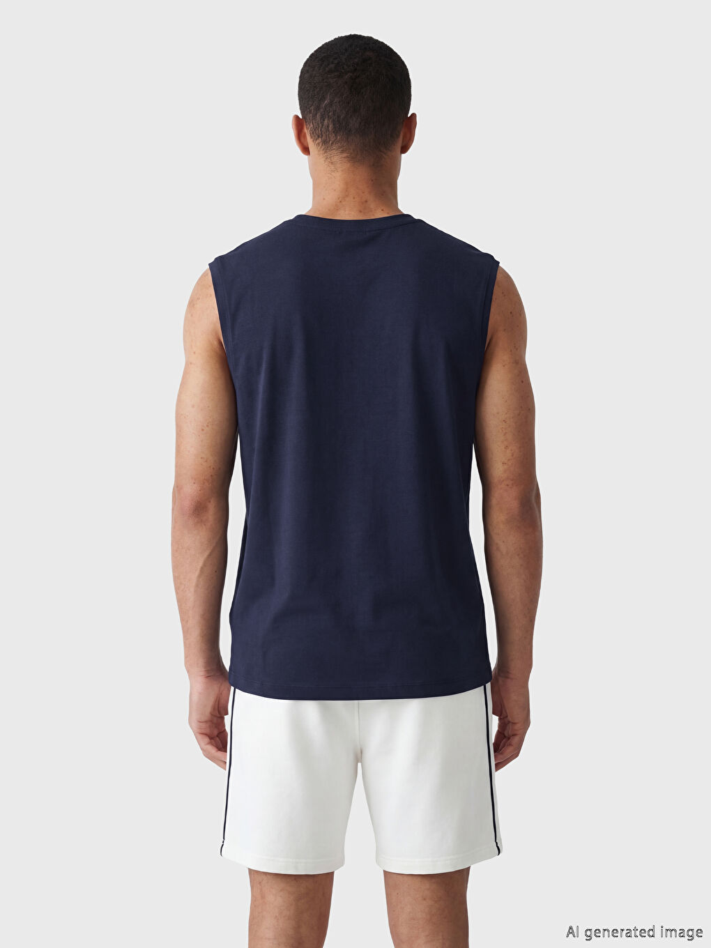 Man NAVY Athletic Tank Top-2