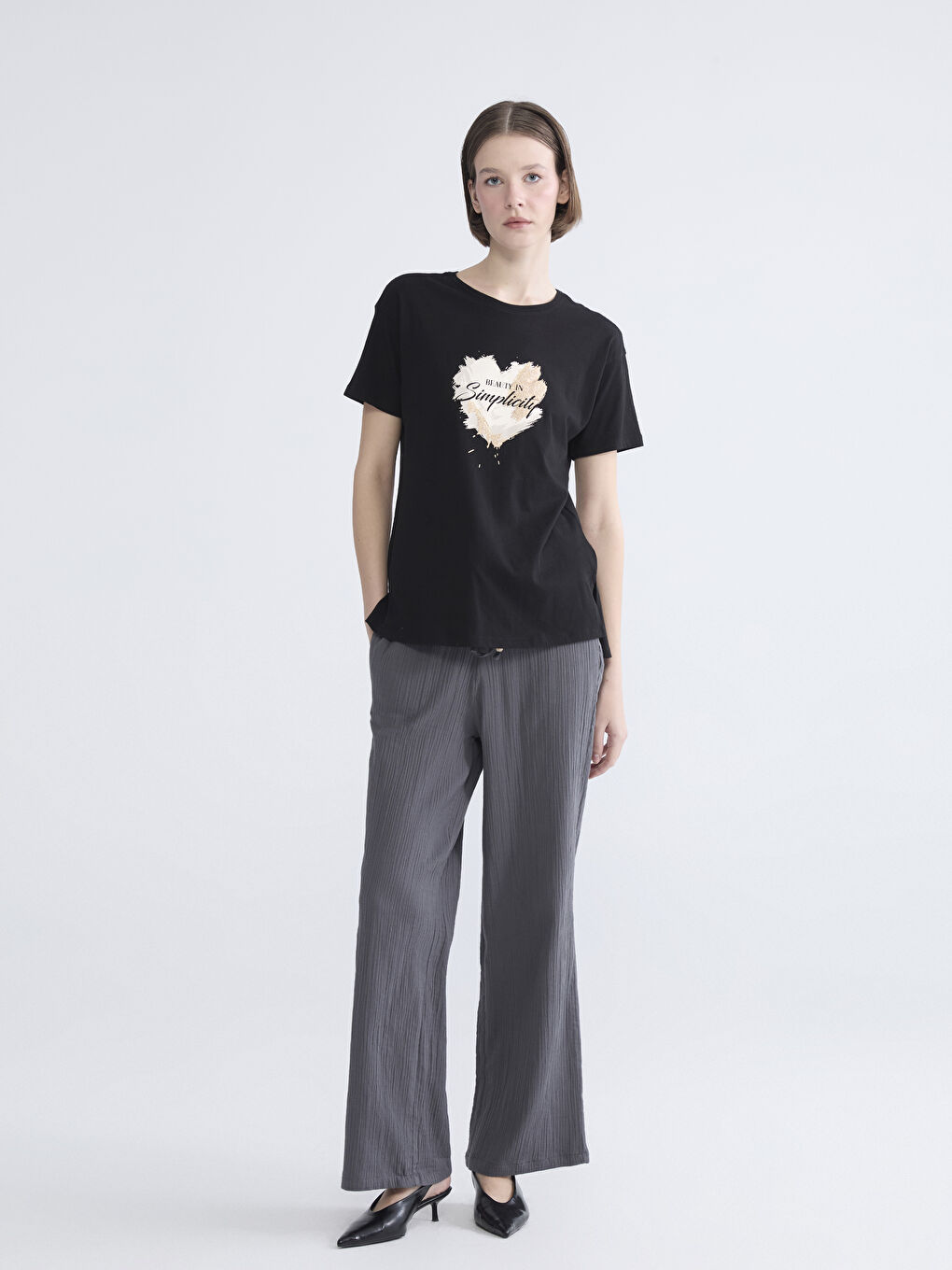 Әйелдер қара Футболка-1